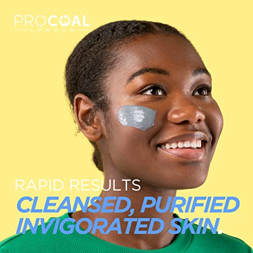 Charcoal Face Masks Skincare for Men and Women 70ml by Procoal - Clay Mask Targets Clogged Pores, Impurities, Toxins & Excess Oil, 100% Recyclabl