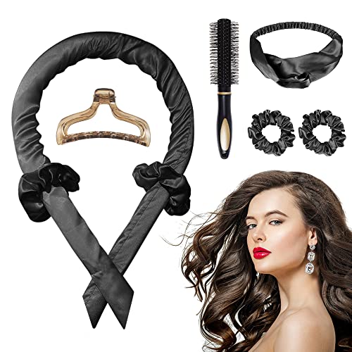 Heatless Curlers Headband,6pcs Heatless Hair Curlers, Heatless Curls,Hair Curler No Heat, Overnight Sleeping Self Grip Hair Roller Waves with Hai