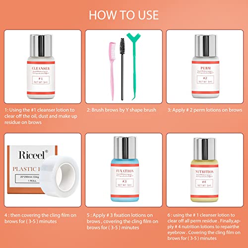 Eyebrow Lamination Kit,Professional Brow Lift Kit Premium Eyebrow Lift Kit Trendy Fuller Brow Look Semi-Permanent Tinting Make Brow Lifted Suitab