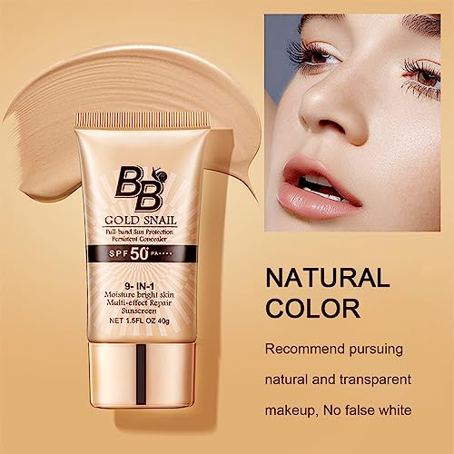 BB Cream Tinted Moisturizer with SPF,SPF50+ Gold Snail Sunscreen,Tinted Moisturizer Face Women Hydrating Moisturizing BB Cream tinted sunscreen f