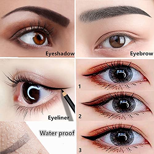 Go Ho 6 PCS Eyebrow Eye Liner Pencil Set,Easy to Color Waterproof Eyebrow Pencil,Professional Long-lasting Eyeliner Makeup Brow Tint Pen,3 Colors