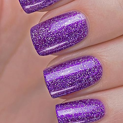 Holographic Nail Polish - Pearl Purple Nail Polish - Mermaid Sea Nail Varnish Shimmer Effect - Quick drying No Need Cured 7 Days Long Lasting Nai