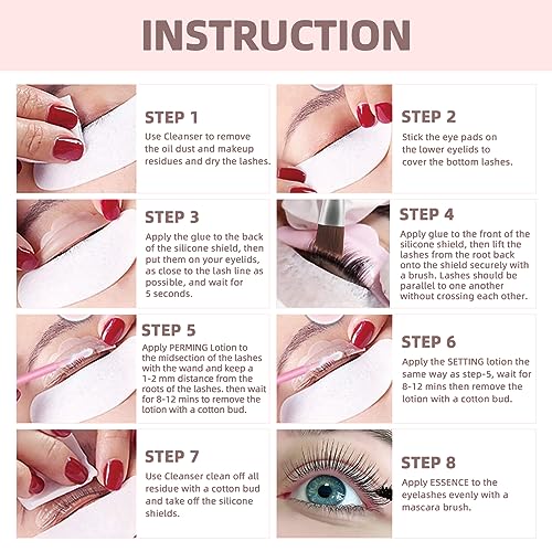 PERMANIA Lash Lift Kit and Brow Lamination Kit, Rose Flavor Lash Lift Glue Balm, 3 pairs of Eye Pads, 2023 Spring New Combination, Exquisite Pack