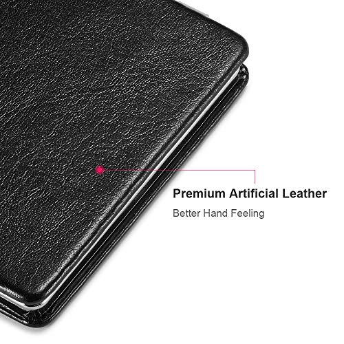 OMIRO Compact Makeup Mirror, Square Ultra Portable Mini Size 1X/3X Magnifying Glass Purse Mirrors with PU Leather for Travel and Handbag