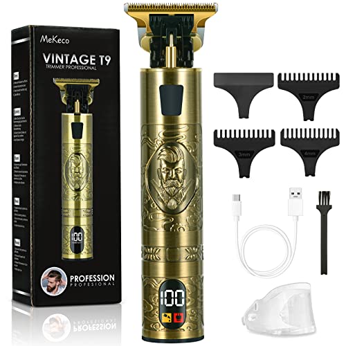 Cordless Hair Trimmer,Professional Hair Clippers,T-Blade Trimmer Clipper,Precision Outliner Trimmer,Beard Trimmer Regabarba with USB Charger LCD