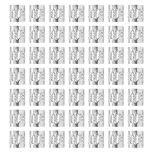 Beayuer 100 Pieces Hair Jewelry Rings Hair Decorations, Aluminum Dreadlocks beads Metal Cuffs, Including 50 Pcs Gold and 50 Pcs Silver Hair Decor