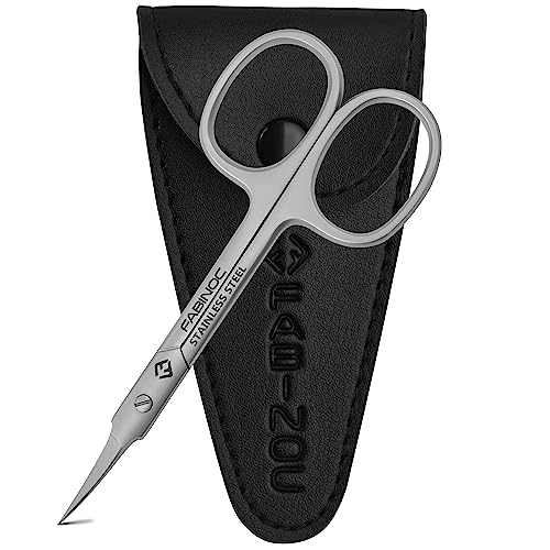 FABINOC® Nail Scissors | Curved Cuticle Scissors for Dead Skin | German Quality Stainless Steel Multi-Purpose Sharp Manicure Scissors for Men & W