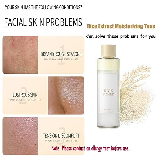 Rice Toner,Rice Water,Toner Skin Care,5.28fl oz Natural Moisturizer Glow Essence, Hydrating and Moisturizing Rice Extract,Essential Toner for Dee
