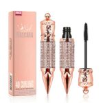 Eyelash Mascara Waterproof & Long Lasting, 4D silk Fiber Lash Mascara Volume and Length Eye Makeup Sparkling Diamond Mascara