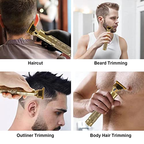 LONENESSL Hair Clippers Beard Trimmer for Men, Hair Trimmer,Electric Cordless Clippers, Zero Gapped T-Blade Trimmer USB Rechargeable Grooming Kit