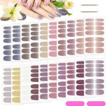 EBANKU 20 Sheets Full Wraps Nail Polish Stickers, Nail Strips with 2PCS Nail File for Nails Art Gel Nail Polish Strips Stickers Self-Adhesive Pre