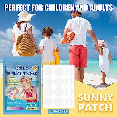 Solar Buddies Sunscreen Applicator, UV Stickers Sunscreen Reapply Reminder for Kids&Adults, UV Sunscreen Detection Patches, Natural Sunscreen Pat