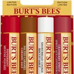 Burt’s Bees Lip Balm Gift Set, Shortbread Cookie, Cranberry Spritz, Salted Caramel, Peppermint, Lip Balm Multipack, 4x4.25g