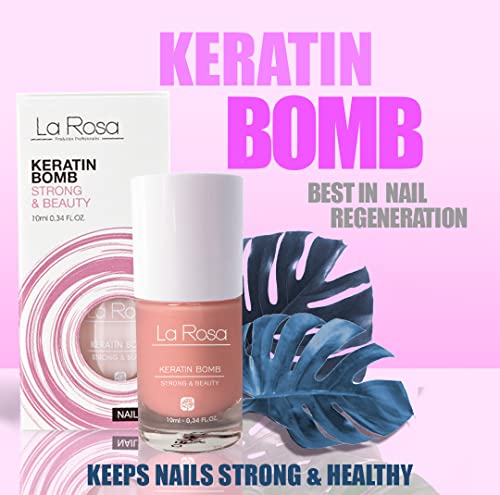 LaRosa Nail REPAIR serum KERATIN BOMB nail care vegetable treatment strengthener nail growth BEST SOLUTION for damaged, brittle nails - 10 ml