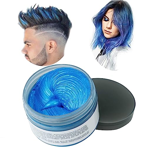Hair Color Wax One-time Temporary Modeling Natural Color Hair Dye Wax Natural Matte Hairstyle for party,Cosplay,Masquerade,Nightclub,Halloween-bl