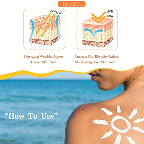 Spf 50 Sun Screen Lotion,Natural Broad Spectrum Sun Block with Vitamin C - Sun Block for Face and Body, Uva/UVB Protection for Most Skin Types Di