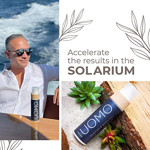 COCOSOLIS UOMO Tanning Accelerator for Men - Organic Tanning Oil with Vitamin E & Black Coconut Scent for a Fast Intensive Tan - Tanning Enhancer