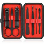 Set of 7, Nail Clippers Set Stainless Steel Manicure Nail Care Cutters Portable Toe and Nail Trimmer set for Men Women with a Leather Box