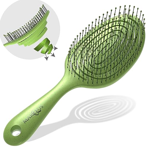 marQus Detangle Hair Brush women and men, Exclusive Ultra-soft bending Bristles and Body - Glide Through Tangles With Ease For All Hair Types - W