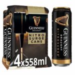 Guinness Draught Nitrosurge Beer Stout Cans 4x558ml, 4.1% vol. Bring Home the Perfect Pour. (Nitrosurge device & Beer glasses Sold Separately)