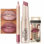 Lipstick Lip Liner Set, Matte lip gloss, Nude lip stain, Waterproof Long Lasting Lipstick, High Pigmented Non-Stick Cup Lipsticks For Women,Velve