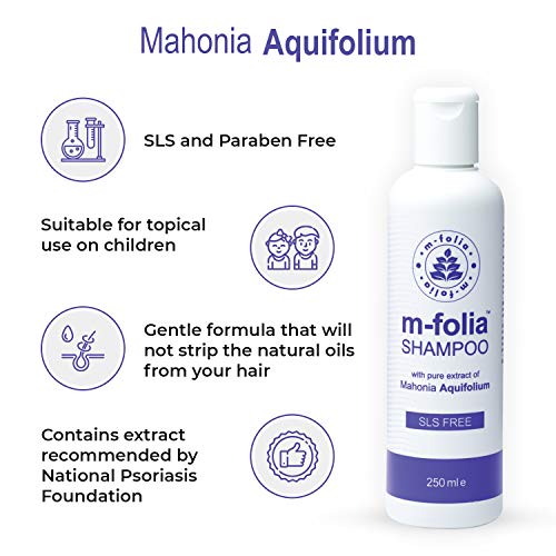 M-FOLIA Psoriasis Shampoo 250ml. Specially Formulated to help Rejuvenate, Soothe and Clear the Scalp 250ml