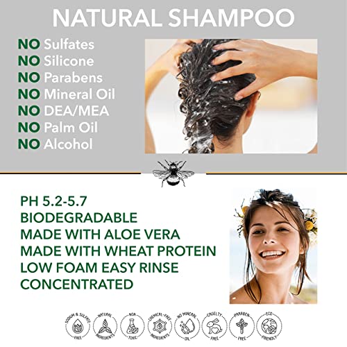 BEES of BRITAIN - 99% Natural Clarifying Shampoo, 250ml - Apple Cider Vinegar, Aloe & Lavender. Sulfate, Paraben & Silicone-Free. 5% Profit to Be