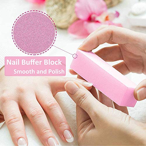 KissDate 10 Pcs Nail File Set Buffers 4 Shapes Professional Nail Files Block 7 Ways Buffer Block for Trim Double Sided Emery Board Manicure Set f