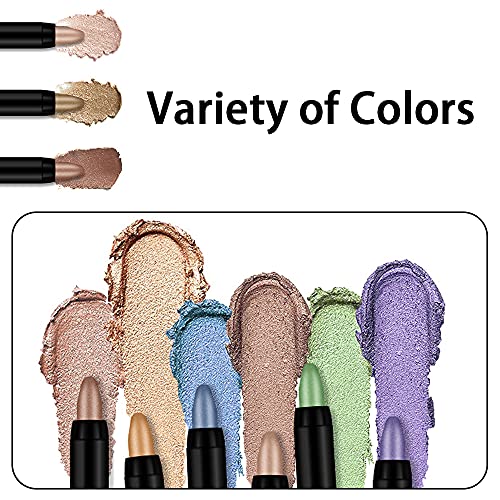 HHONGDU 8 Pcs Eye Shadow Pen 8 Colors Glitter Eyeshadow Pencil Colorful Eyeshadow Glitter Pen, Shimmer Eyeshadow, for Women Eyes Makeup, Long Las