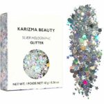 KARIZMA Holographic Silver Body Glitter. 10g Chunky Face Glitter, Hair Glitter, Eye Glitter and Body Glitter for Women. Rave Glitter, Festival Ac