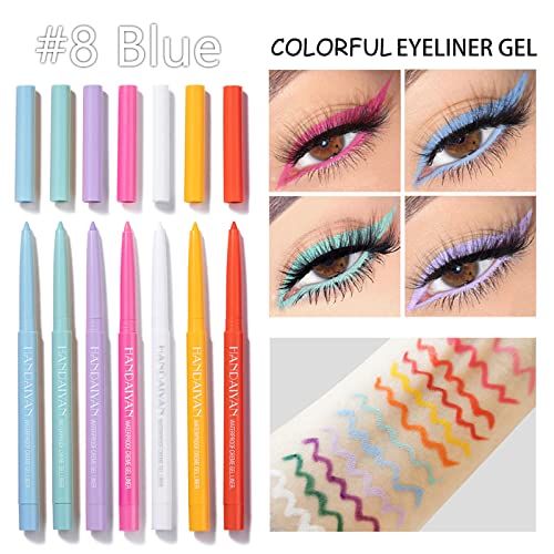 Coloured Eyeliner Liquid Eyeliner, Matte Eyeliner Pencil, All Day Long-Lasting Eye Liners Waterproof Sweat Resistant Eyeliner Pencil for Makeup T