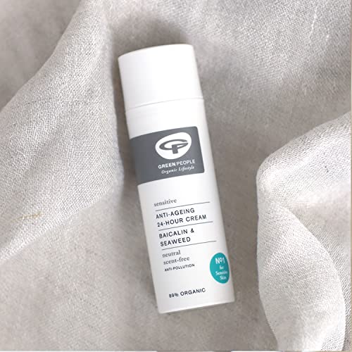 Green People Scent Free 24-Hour Cream 50ml | Natural & Organic Sensitive Face Cream | Day & Night Unperfumed Moisturiser for Dry & Sensitive Skin