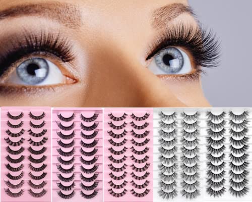 Shoprox False Eyelashes, Russian Strip Lashes, Fluffy Eyelashes Perfect for Parties, Weddings, Birthday Gifts, Eye Lashes for Every Type of Eyes,
