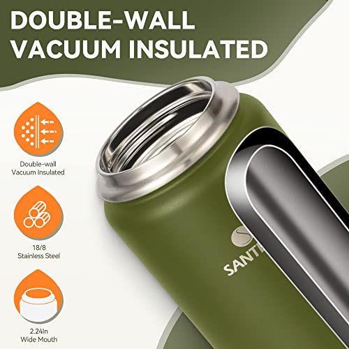 SANTECO Stainless Steel Insulated Drinking Bottle 710 ml I Leak-Proof Vacuum Flask I BPA-Free with Screw Cap Insulated Bottle for Sports, Running