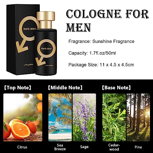 Cologne for Men, 50ml Golden Men Perfume, Long Lasting Perfume Spray, Perfume for Him (1PC)