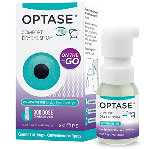 Optase Dry Eye Spray – A Preservative and Phosphate Free Dry Eye Spray for Itchy, Irritated Eyes and Eyelids - 300 Doses - 17ml
