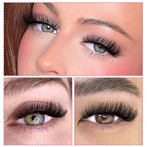 Clusters Eyelashes Russian Strip Lashes Individual DIY False Eyelashes D Curl Fluffy Fake Lashes that Look Like Extensions Wispy Natural Look Fau