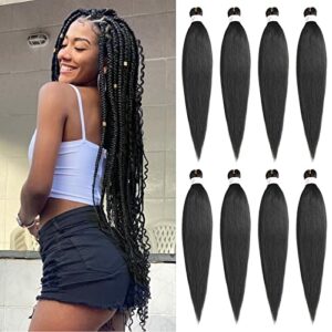 Xtrend 8 Packs 30 Inch Long Pre Stretched Braiding Hair EZ Braiding Hair Extensions for Box Braids Hot Water Setting Soft Yaki Texture Kanekalon