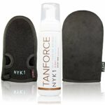 NYK1 Tanning Kit - Fake Tan Force, MegaMitt and ExfoliMitt VALUE PACK, Low Odour Self-Tanning DEEP TAN Tanforce Fake Skinny Look Tan Tanning Mous