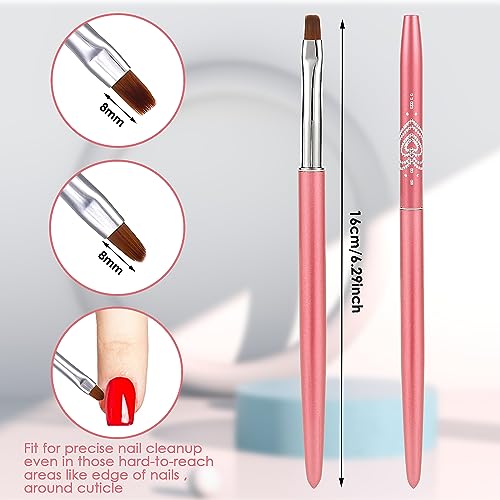 cobee Nail Clean Up Brush, 2PCS Nail Art Clean Up Brushes Nail Painting Brushes Nail Remover Brush Nail Pen Painting Tools for Nail Art Design Ma