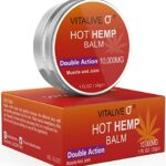 Hot Hemp Cream | Warming Hemp Balm |Hemp Oil Cream | Deep Heat for Knees, Legs, Back, Shoulders, Feet & Body | Natural Herbal Gel | VITALIVE | 30