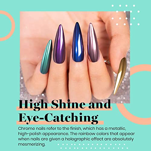 Beetles Chrome Nail Powder Kit Black White Colors Gel Polish Mirror Effect Holographic Aurora Iridescent Pearlescent Manicure Art Decoration Glit