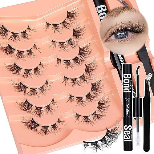 Eyelashes Extension Kit Cluster Lashes Cat Eye Lashes Faux Mink Lashes With Strong Hold Bond and Seal Lashes Glue And Tweezers False Eyelashes Na