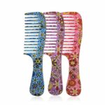 Hair Comb Detangling Comb Wide Tooth Comb Portable Shower Comb For Curly Wet Dry Long Short Straight Detangling Hairs Flat Round Teeth Heat Resis