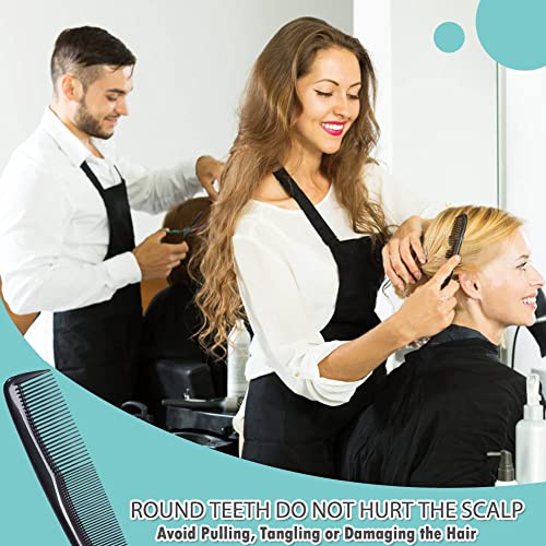 Hair Comb, 2Pcs Plastic Pocket Combs Black Hair Combs Fine and Wide Tooth Dressing Comb Heat Resistant Anti Static Hairdressing Styling Combs for