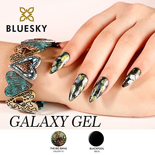 Bluesky Gel Nail Polish, Galaxy 01, The Big Bang, Glitter, 10ml (Requires Curing Under UV LED Lamp)