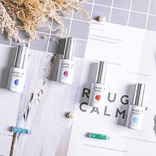 Lavender Violets Acrylic Dipping Powder System Essentials Kit 14ml Big Bottles Liquid Glue Set Steps 1-4 Base Coat Activator Top Brush Saver No N