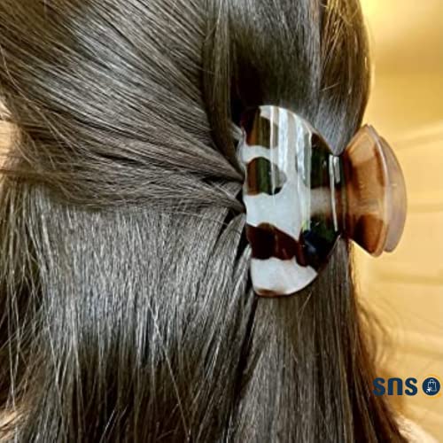 SNS Hair Claw Clips 3 Pcs Medium Size Multicolour Barrettes Jaw Clips for Fine Long Thick Hair Strong Hold Non-Slip Tortoise Shell Pattern Acryli