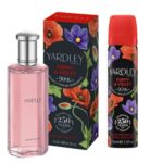 Yardley of London Poppy and Violet EDT Eau de Toilette Spray Fragrance for Women 125ml and Yardley Poppy and Violet Body Spray Fragrance 75ml Bun