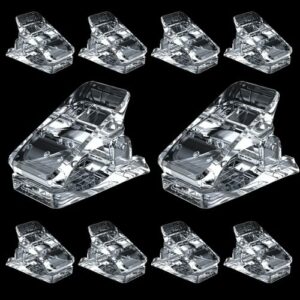 10 PCS Nail Clips, Transparent Nail Clip, Gel Nail Clip, Plastic Nail Clamps Extension Gel Nail Tips UV LED for Quick Building Gel Finger Nail Fo